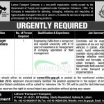 Jobs for Manager Operation in Lahore Transport Company Lahore