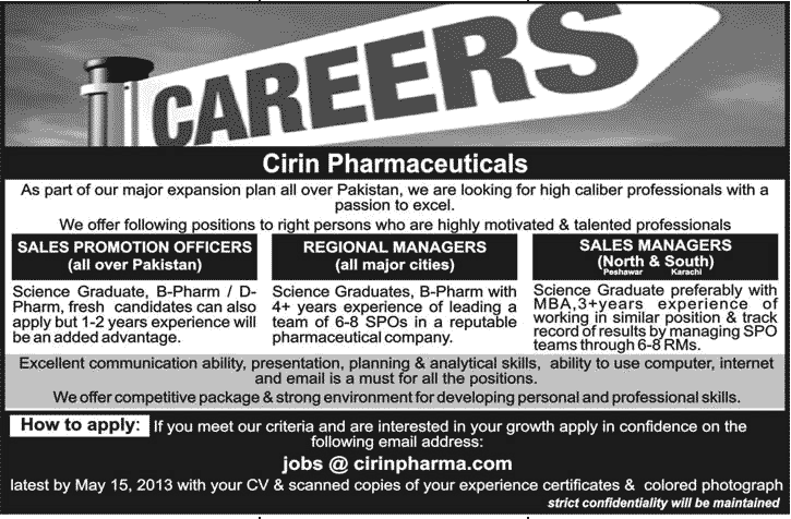 Jobs for Sales Promotion Officers, Regional Managers & Sales Manager Career In A Pharmaceuticals