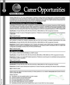 Pakistan State Oil Co. LTD. Jobs for Deputy General Manager Integration Projects