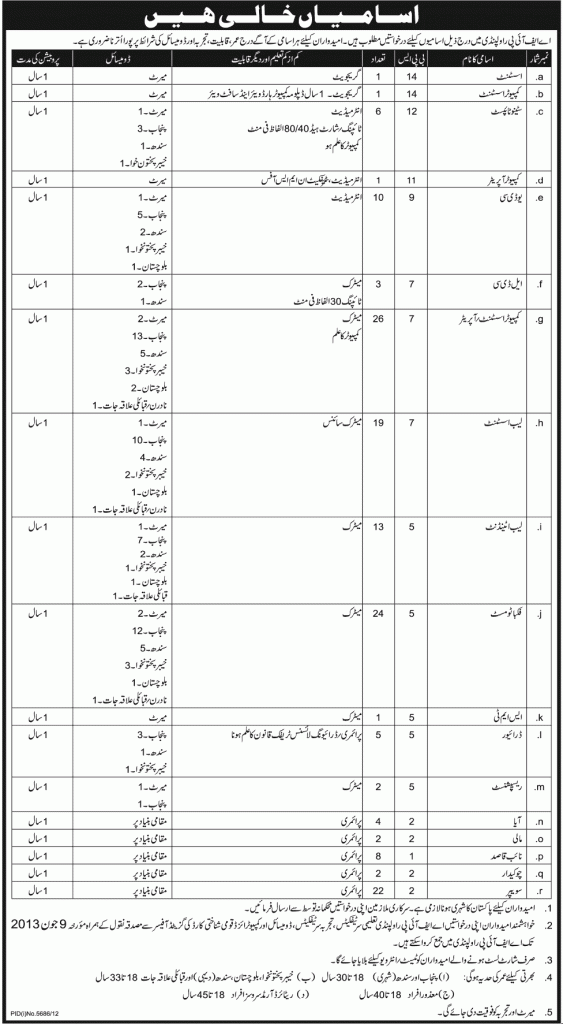 AFIP Rawalpindi Jobs for Stenotypist, Assistant UDC & Lab Assistant Jobs in Pakistan