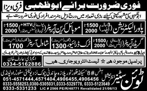 Abu Dhabi Jobs for Power Electrician, Grader Operator & Driver