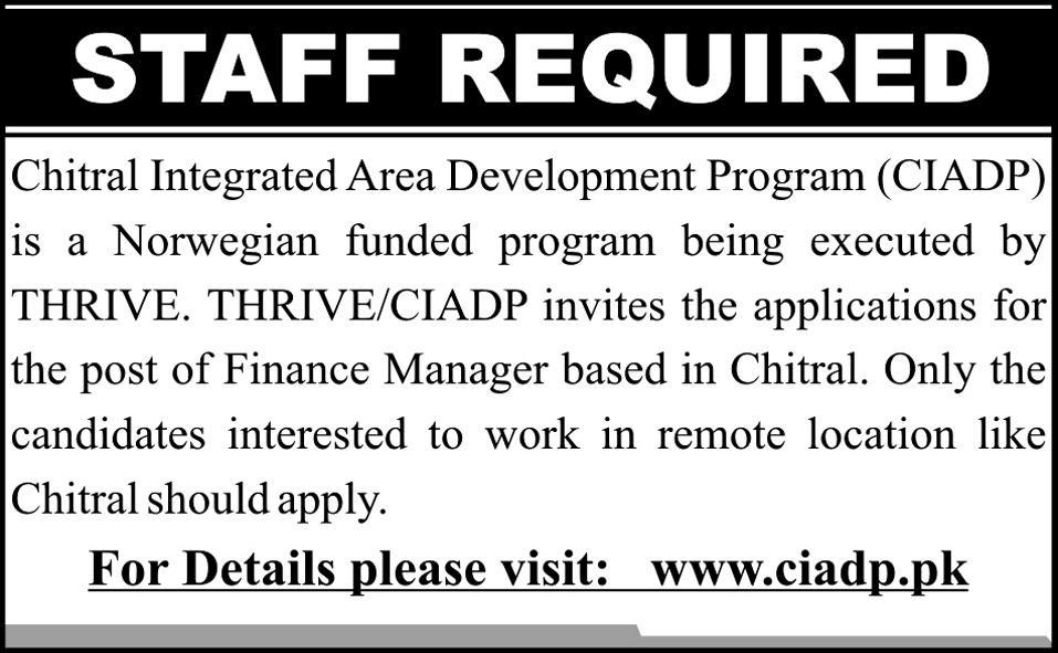 Finance Manager Jobs in CIADP Chitral