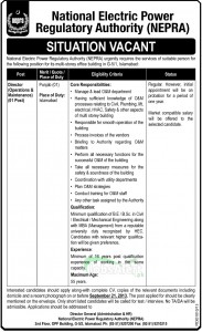 Director Jobs in Islamabad National Electric Power Regulatory Authority