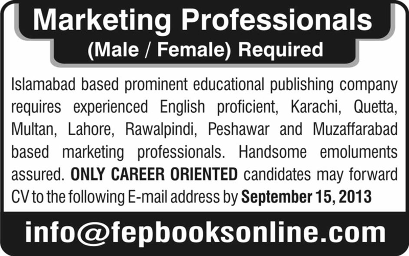 Marketing Professionals Jobs in Islamabad