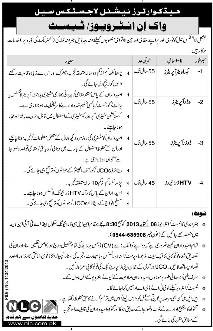 Jobs for HTV Driver & Loader Operator Jobs in National Logistic Sell