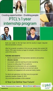 Jobs in PTCL 1 Year Internship Program 2013