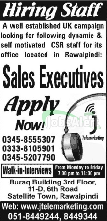 Sales Executive Jobs in Rawalpindi