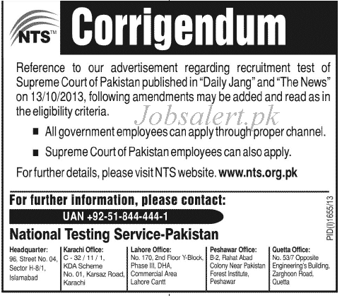Supreme Court of Pakistan Recruitment Test