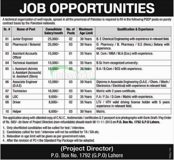 Engineer & Technical Assistant Jobs in Technical Organization Lahore