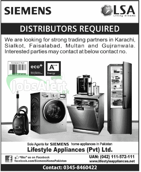 Jobs for Distributor in Siemens Karachi