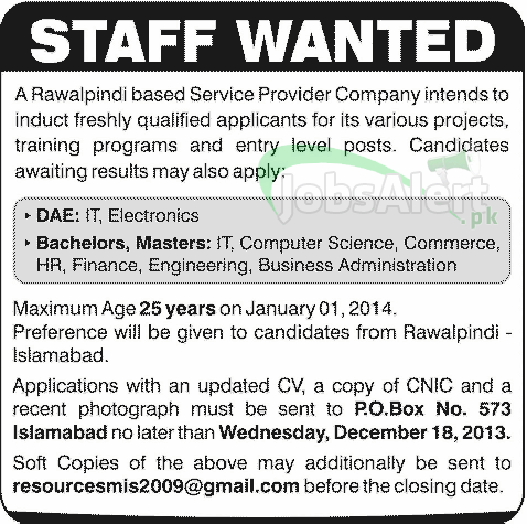 Jobs for IT Electronics Staff in Rawalpindi
