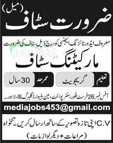 Jobs for Marketing Staff in Advertising Agency Lahore