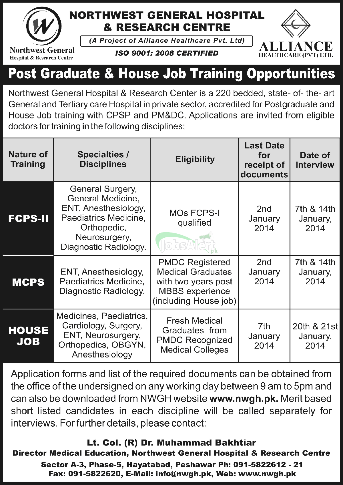 Jobs for FCPS-II in Northwest General Hospital & Research Center