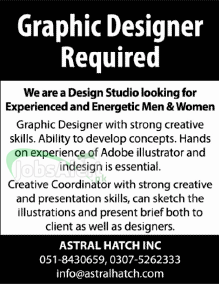 Jobs for Graphic Designer in Astral Hatch Inc Islamabad