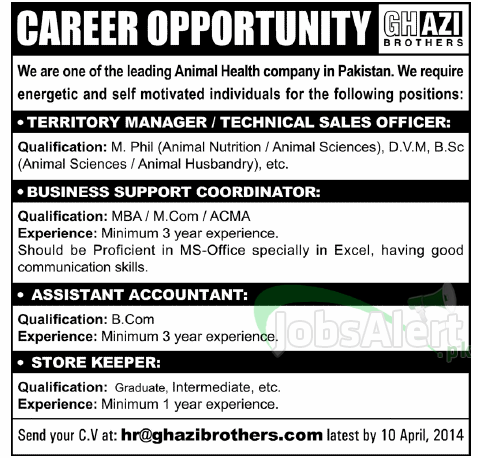 Manager & Assistant Accountant Jobs in Ghazi Brothers Pakistan