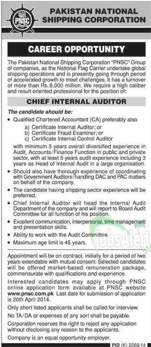 Pakistan National Shipping Corporation Jobs Auditor in Karachi