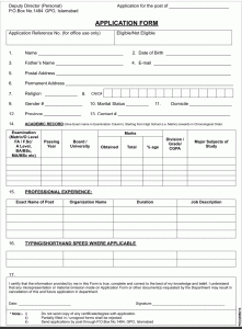 Application Forms