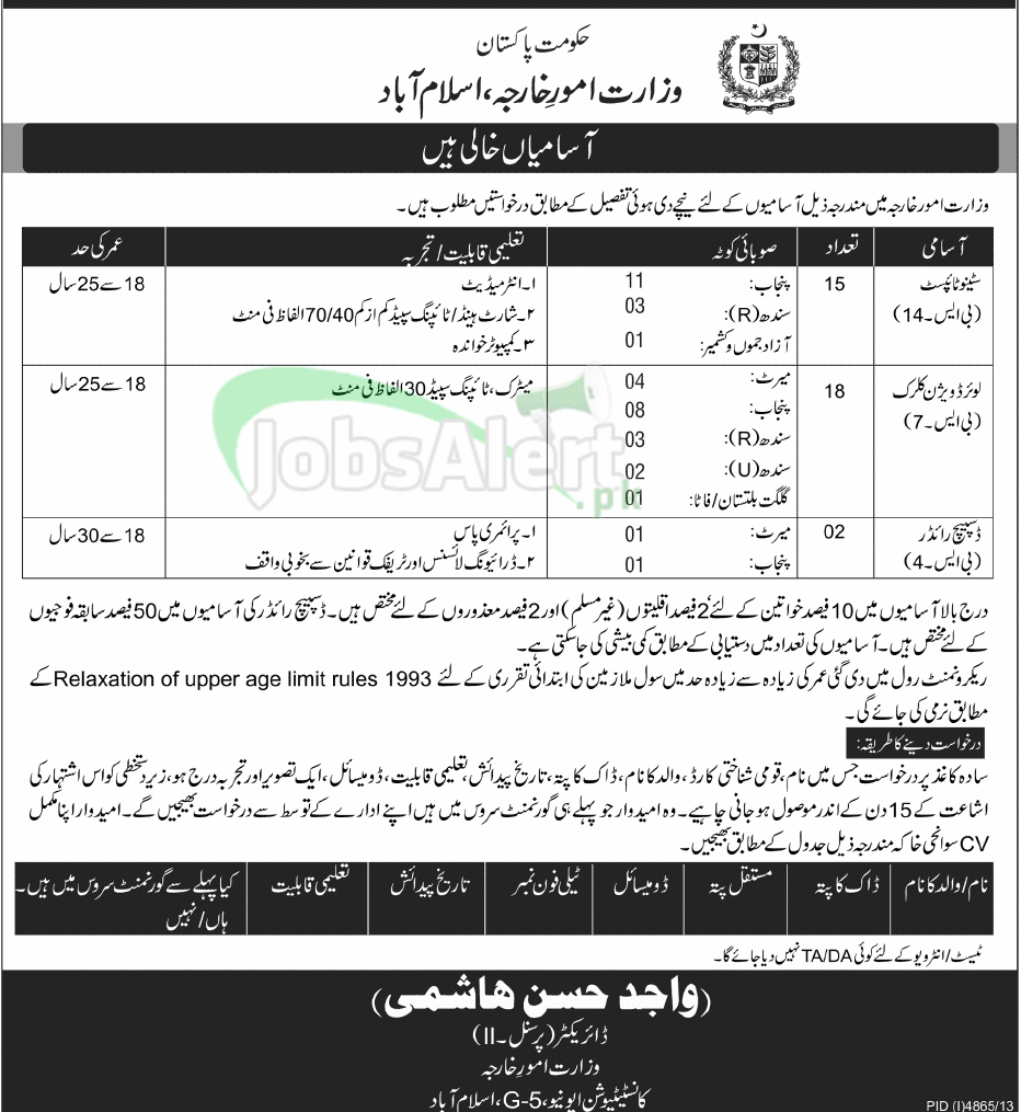 Ministry Of Interior Pakistan Jobs 2014 In Federal