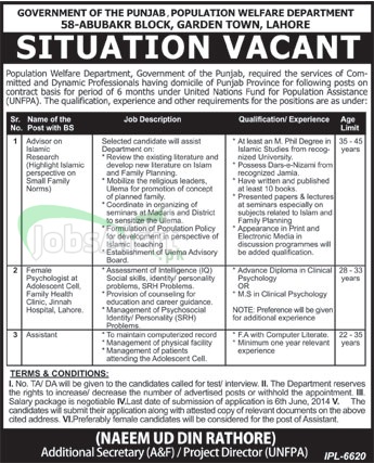 Population Welfare Department Punjab