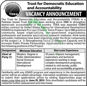 ﻿Trust for Democratic Education and Accountability (TDEA)