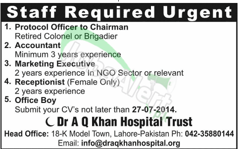 DR A Q Khan Hospital Trust Lahore