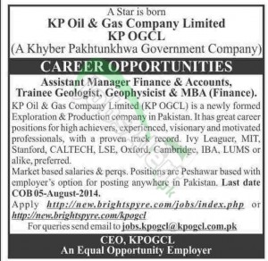 KP Oil & Gas Company Ltd (OGCL) Peshawar