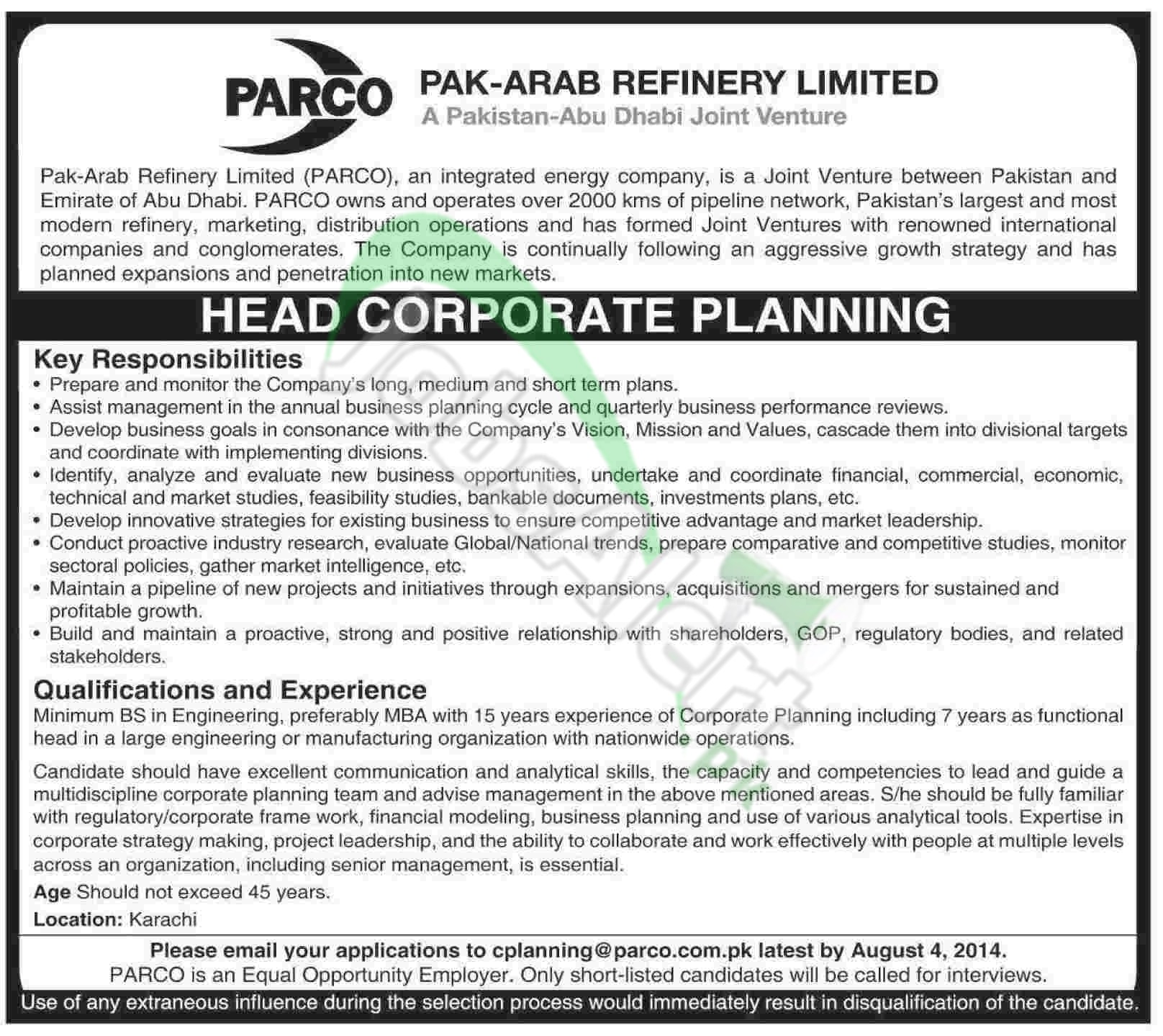 Pak Arab Refinery Limited (PARCO), Pakistan