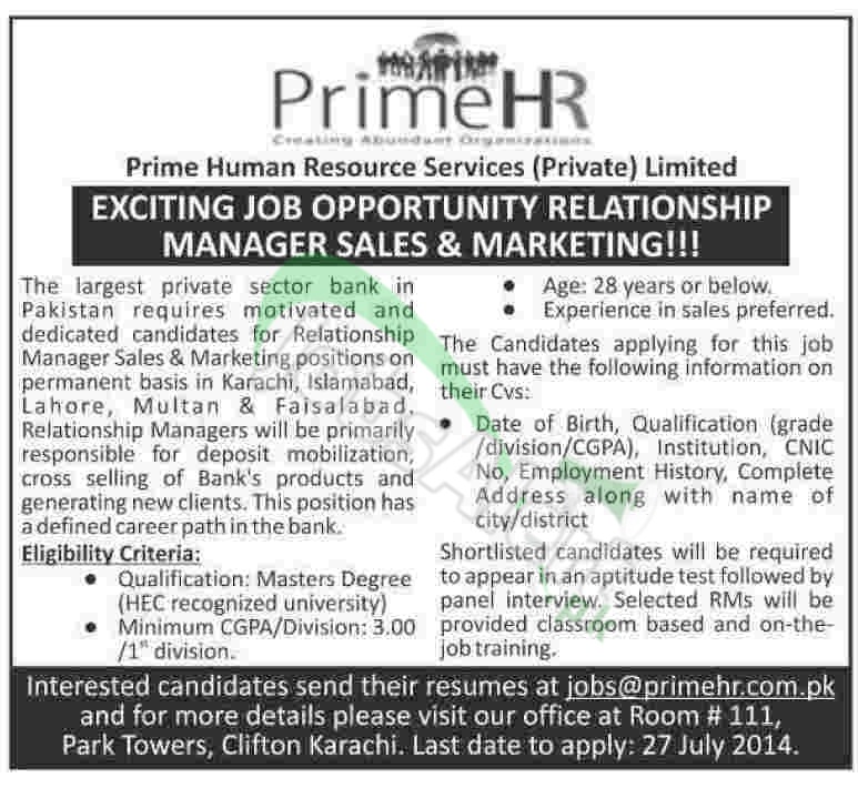 Prime HR Services Pvt. Ltd. Karachi