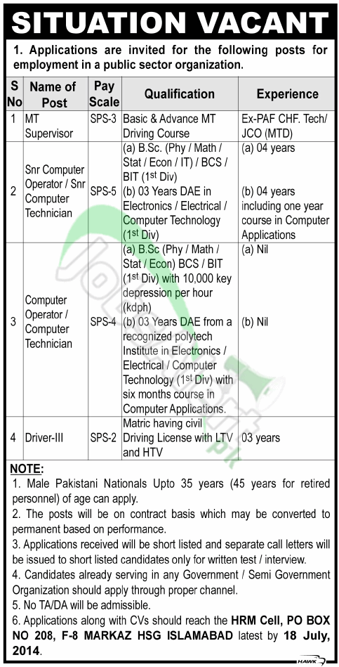 Public Sector Organization Islamabad