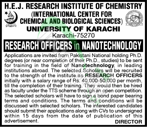 University of Karachi Jobs 2014 for Research Officer | JobsAlert.pk