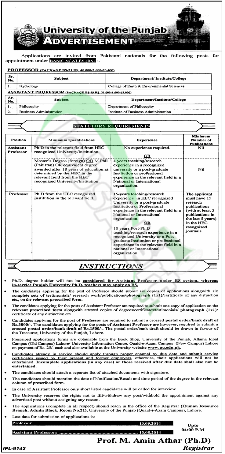 University of Punjab Lahore