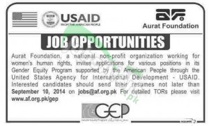 USAID Pakistan Aurat Foundation Organization