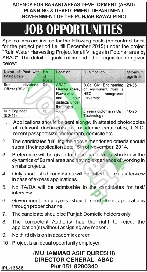 Planning & Development Dept Rawalpindi