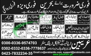 Jobs in Bahrain November 2014 for Driver, Operator, Mechanic