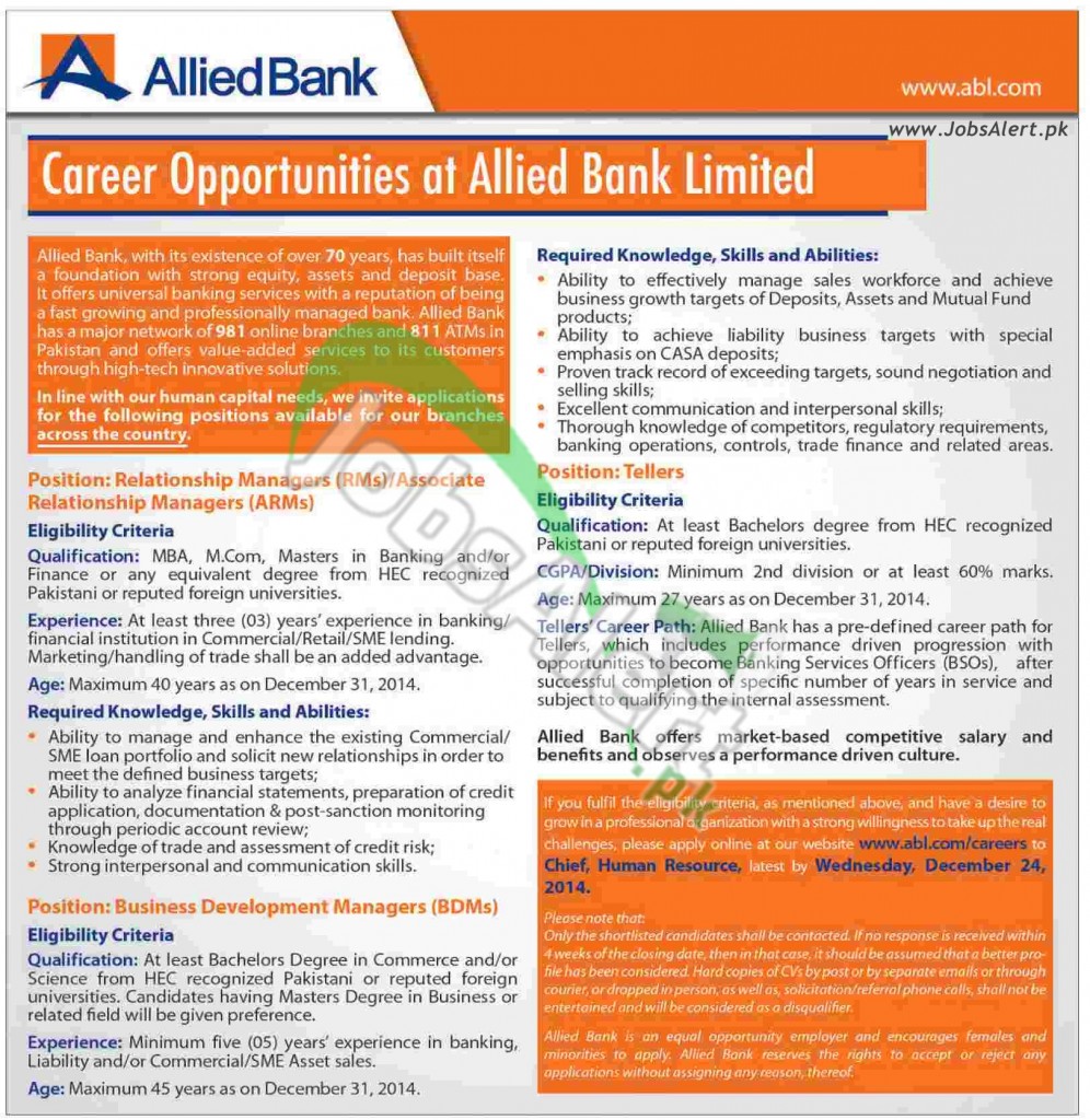 allied bank careers