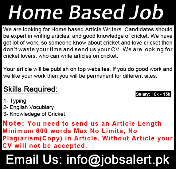 Free Online Work at Home Jobs without Investment in Pakistan  JobsAlert.pk