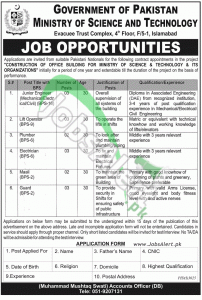 Ministry of Science & Technology Islamabad