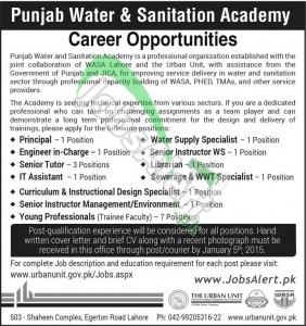 Punjab Water & Sanitation Academy WASA Lahore