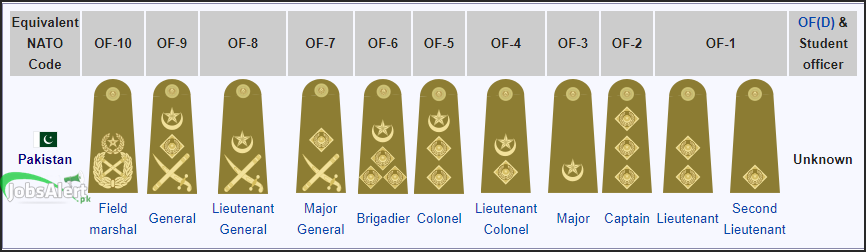 Pakistan Army Ranks and Badges, Salary / Pay Scale Information 2024