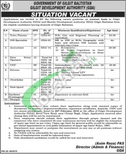 Gilgit Baltistan Development Authority Jobs