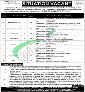 Health Department Punjab Jobs
