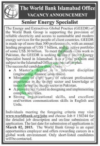 World Bank Pakistan Jobs
