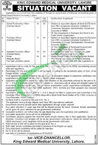 King Edward Medical University Lahore Jobs
