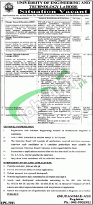 UET Lahore Jobs