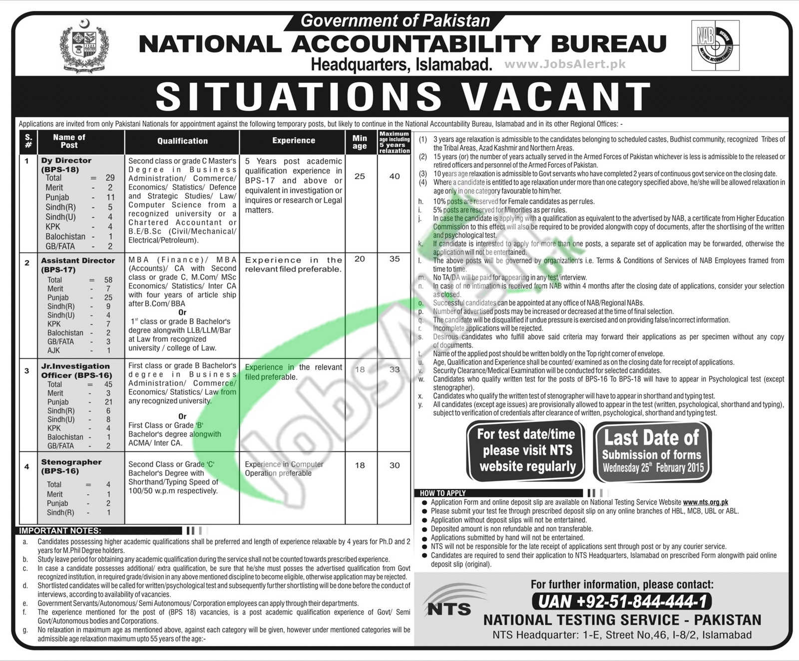 National Accountability Bureau Jobs