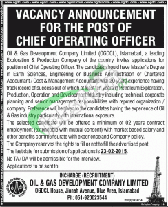 Oil & Gas Development Company Limited Jobs