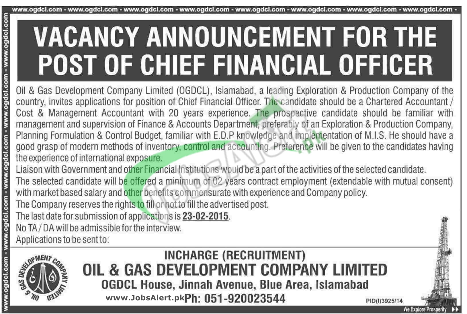 Oil & Gas Development Company Ltd OGDCL Jobs