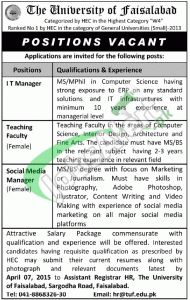 University of Faisalabad Jobs