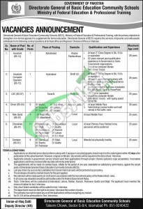 Directorate General of Basic Education Community Schools Jobs