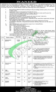 Fatima Jinnah Medical College & Sir Ganga Ram Hospital Lahore Jobs